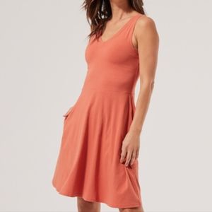 Pact Women's Paprika Double V-Neck Tank Dress - Size L